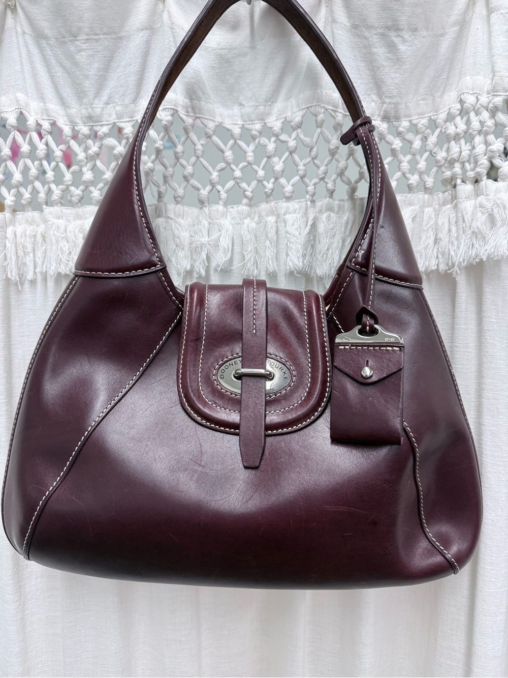 Vintage Dooney & Bourke Burgundy Leather Shoulder Bag
